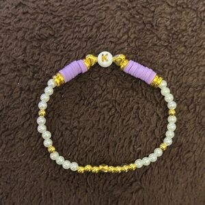 Gold and Purple Beaded Bracelet